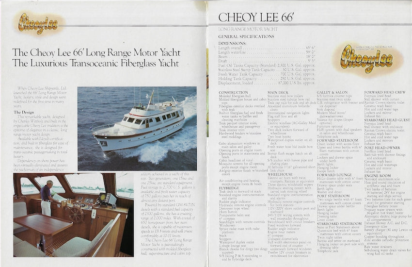 Cheoy Lee 66 Long Range Motoryacht Brochure