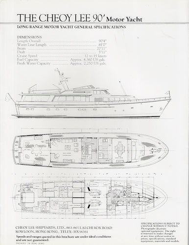 Cheoy Lee 90 Motor Yacht Brochure