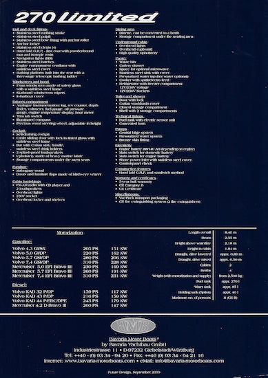 Bavaria 270 Limited Brochure