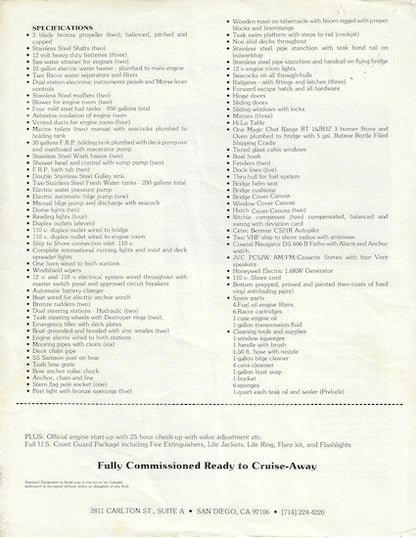 CHB 41 Long Range Trawler Specification Brochure