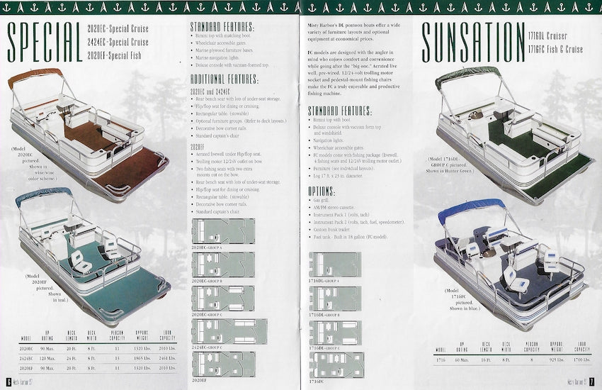 Misty Harbor 1997 Pontoon Brochure