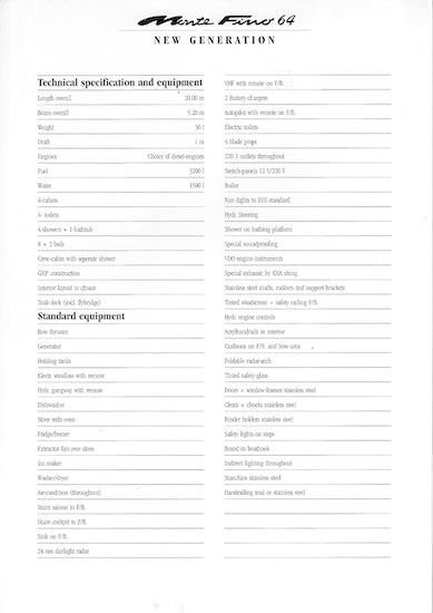 Monte Fino 64 Brochure