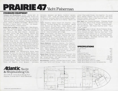 Atlantic Prairie 47 Yacht Fisherman Brochure