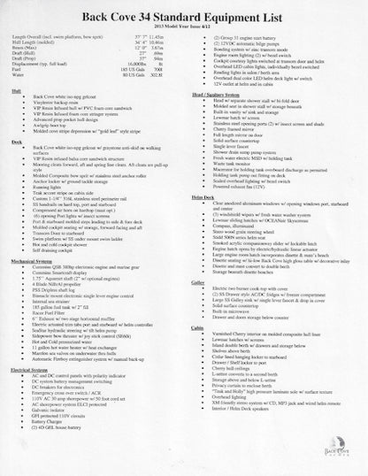 Back Cove 34 Brochure