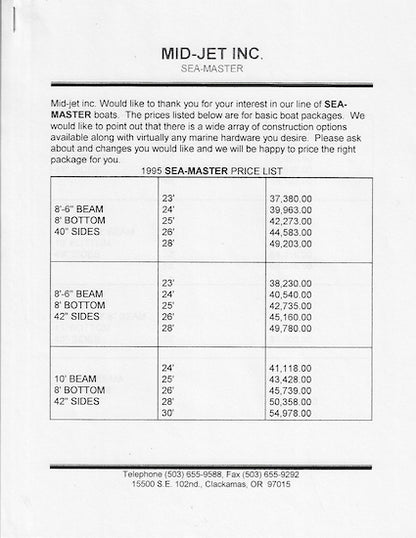 Mid-Jet Seamaster Brochure
