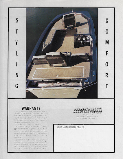 Magnum 1980s Bass Boat Brochure