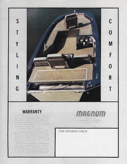 Magnum 1980s Bass Boat Brochure