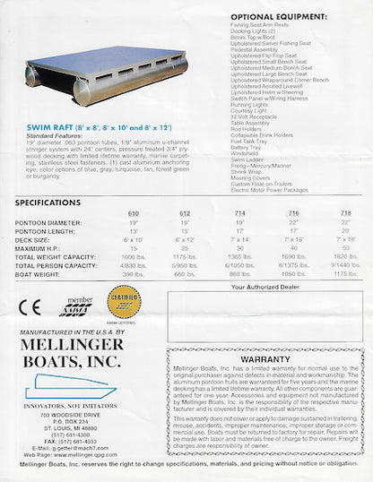 Mellinger 1999 Gillgetter Pontoon Brochure