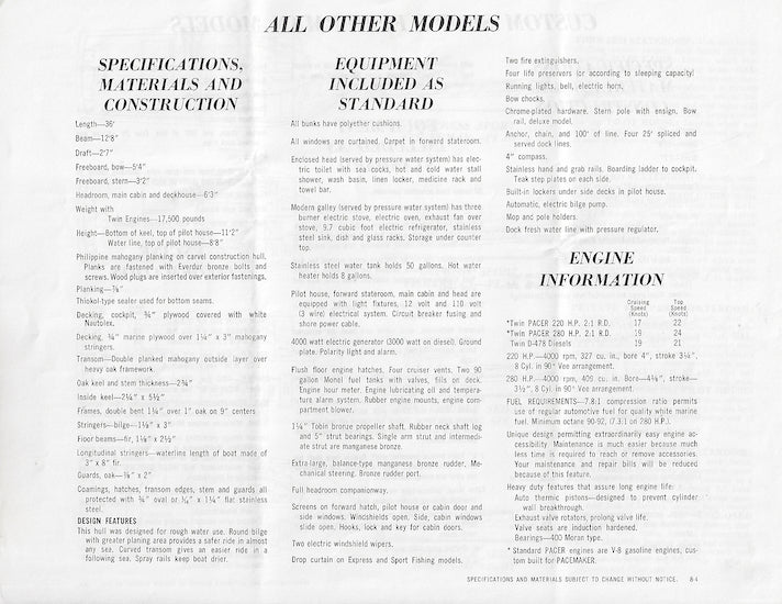Pacemaker 36 Specification Brochure