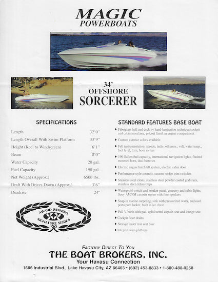 Magic 34 Sorcerer Brochure