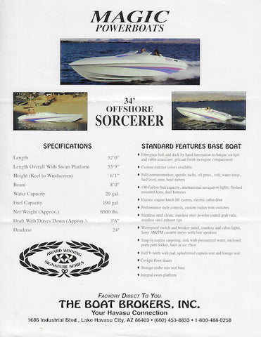 Magic 34 Sorcerer Brochure