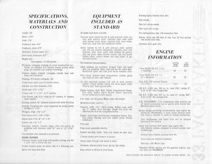 Pacemaker 33 Specification Brochure