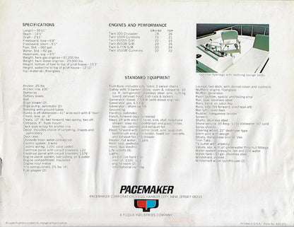 Pacemaker 40 Motor Yacht Brochure