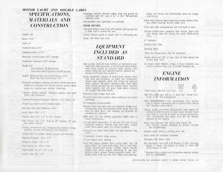 Pacemaker 44 Specification Brochure