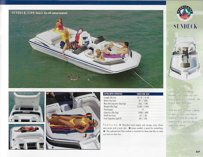 Hurricane 1999 Deck Boat Brochure SailInfo I
