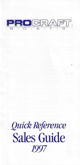 Procraft 1997 Dealer Salesbook Brochure