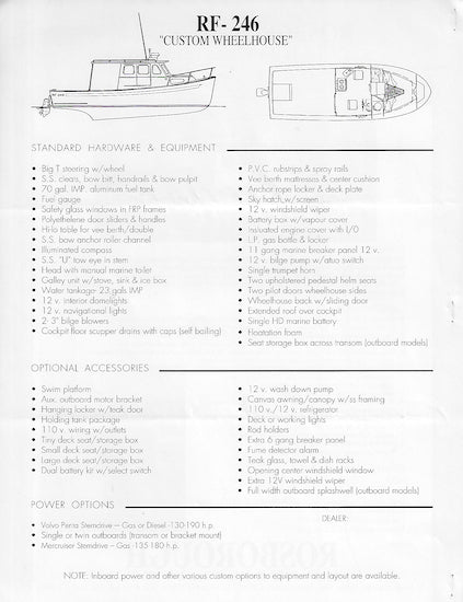 Rosborough RF-246 Customer Wheelhouse Brochure