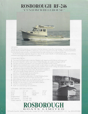 Rosborough RF-246 Customer Wheelhouse Brochure