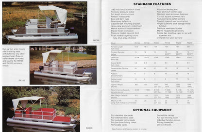 Rocket 1989 Pontoon Boat Brochure