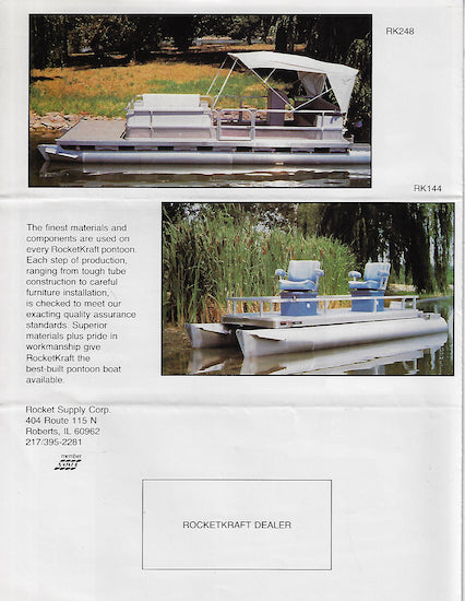 Rocket 1989 Pontoon Boat Brochure