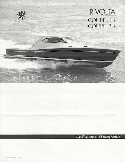 Rivolta Jet Coupe J4 and Coupe P4  Specification Brochure