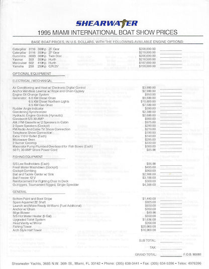 Shearwater 33 Launch Brochure