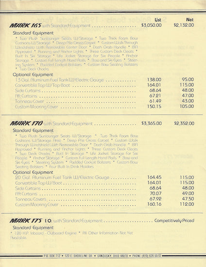Sea Raider 1980 Brochure