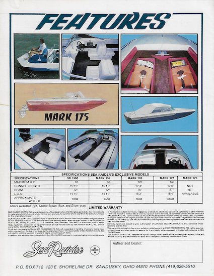 Sea Raider 1980 Brochure