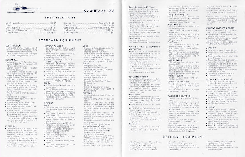 Sea West 72 Custom Pilothouse Yachtfisher Brochure