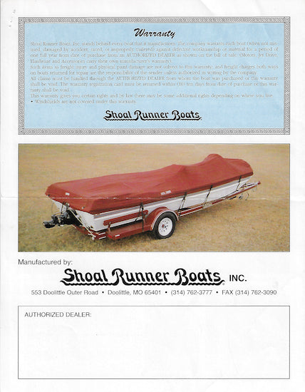 Shoal Runner 1990s Brochure