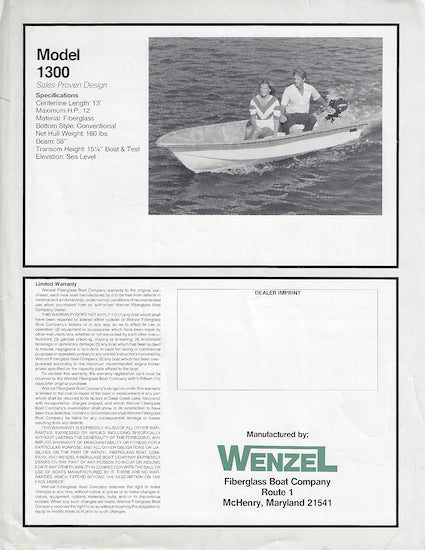Wenzel Brochure – SailInfo I boatbrochure.com