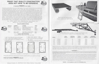 Fiesta 1986 Pontoon Boat Brochure
