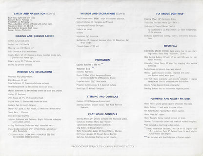 Hatteras 41 Convertible Specification Brochure