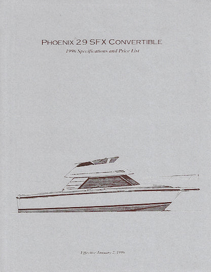 Phoenix 29 SFX Convertible Specification Brochure
