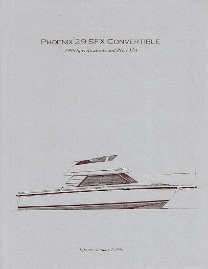 Phoenix 29 SFX Convertible Specification Brochure