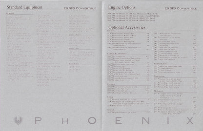Phoenix 29 SFX Convertible Specification Brochure