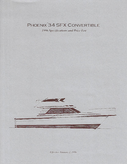 Phoenix 34 SFX Convertible  Specification Brochure