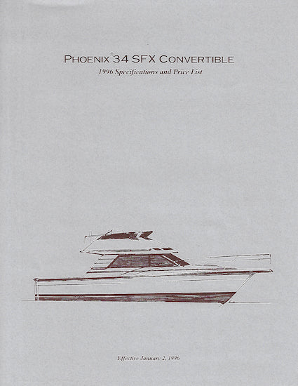 Phoenix 34 SFX Convertible  Specification Brochure