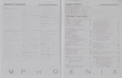 Phoenix 34 SFX Convertible  Specification Brochure