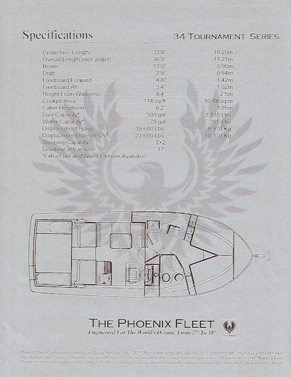 Phoenix 34 Tournament Series Specification Brochure