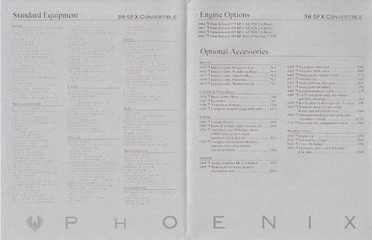 Phoenix 38 SFX Convertible Specification Brochure