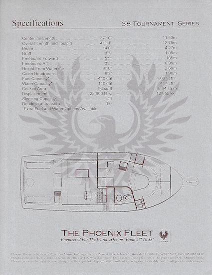 Phoenix 38 Tournament Series Specification Brochure