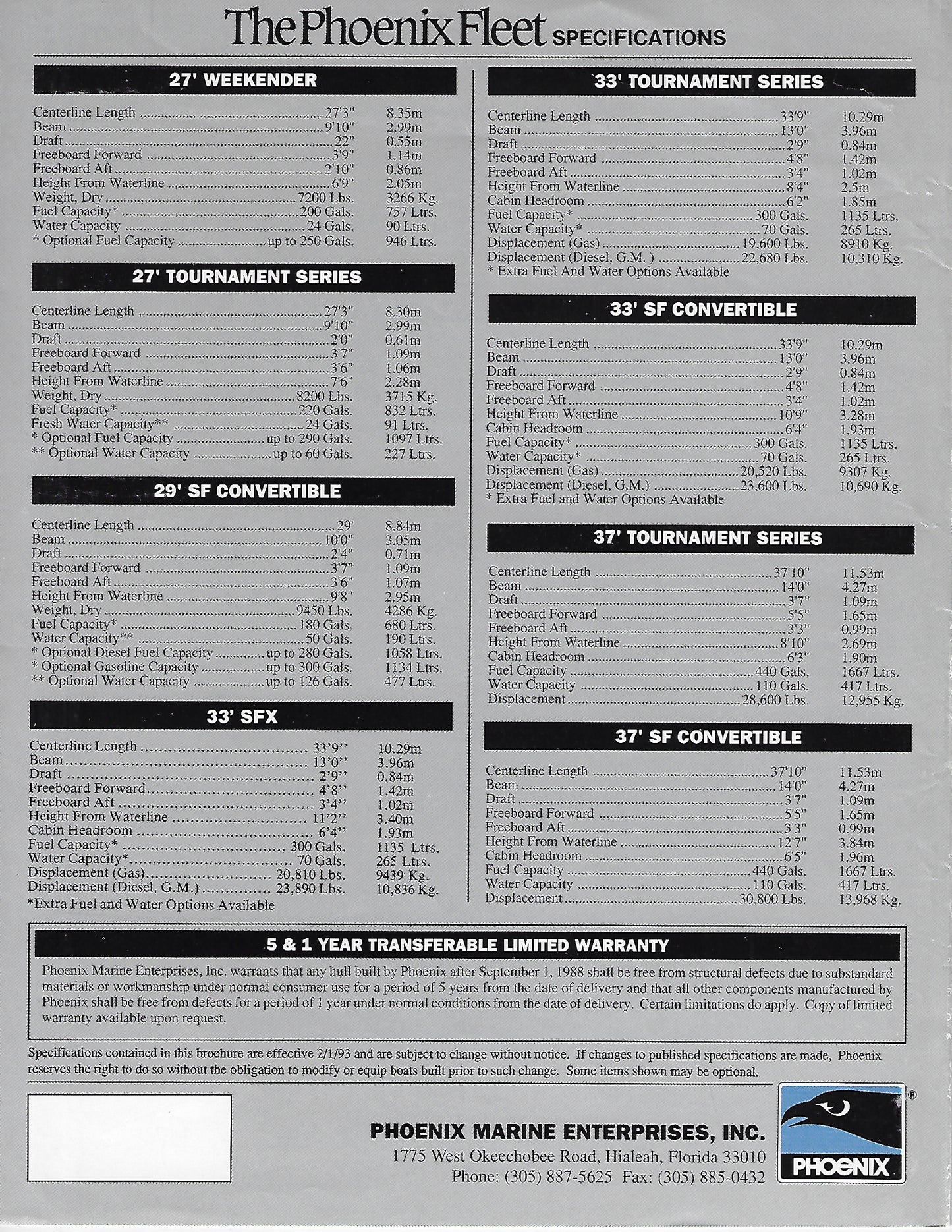 Phoneix 1993 Brochure