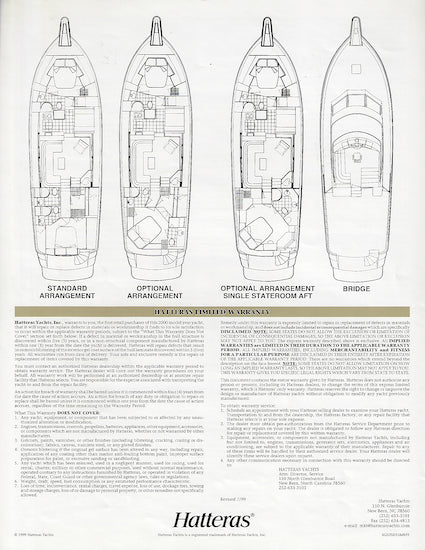 Hatteras 52 Sport Deck Motor Yacht Specification Brochure