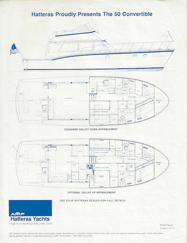 Hatteras 50 Convertible Specification Brochure