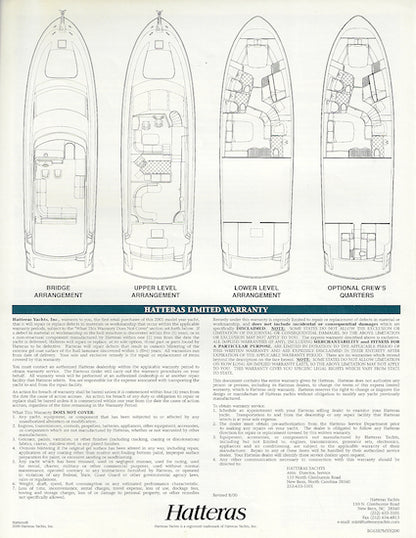 Hatteras 6300 Raised Pilothouse Specification Brochure