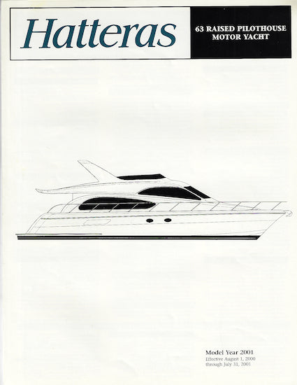 Hatteras 6300 Raised Pilothouse Specification Brochure