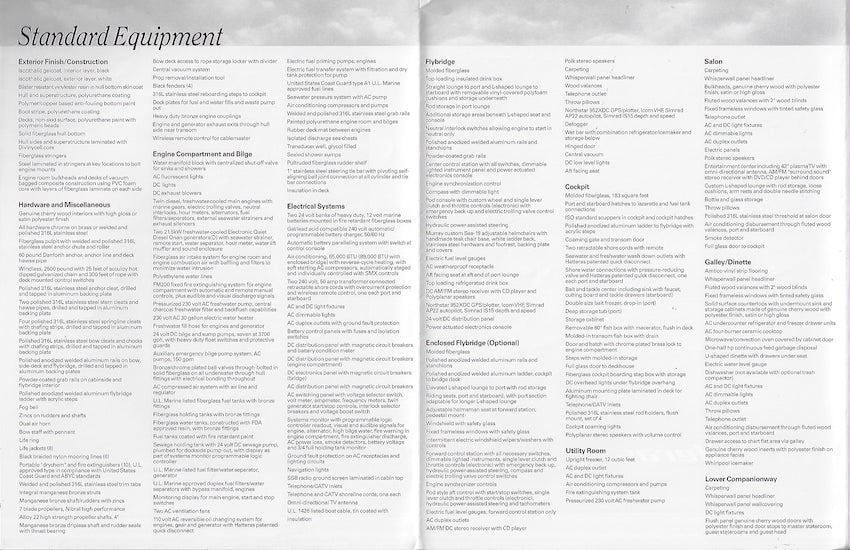 Hatteras 65 Convertible Specification Brochure