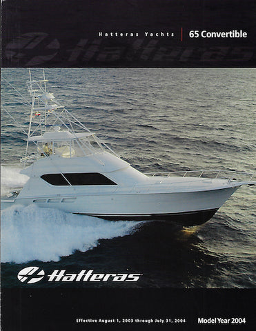 Hatteras 65 Convertible Specification Brochure