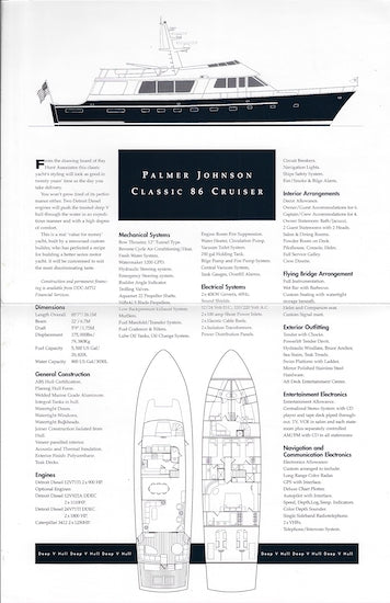 Palmer Johnson 86 Motor Cruiser Brochure